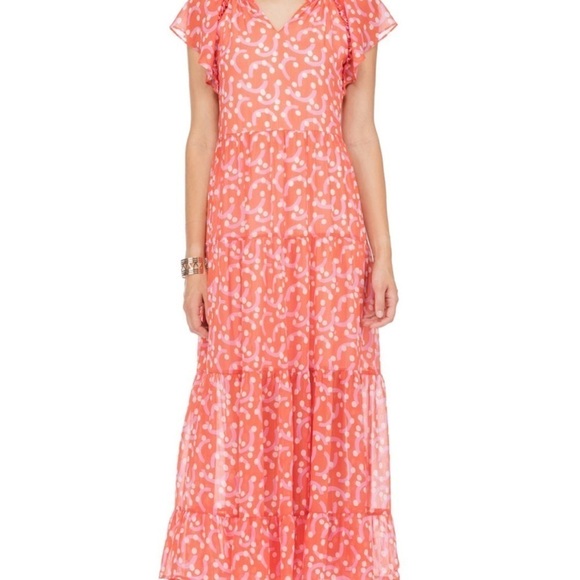 NWT Jade Melodytam Coral Patterned Maxi Dress Size XS - Picture 3 of 15